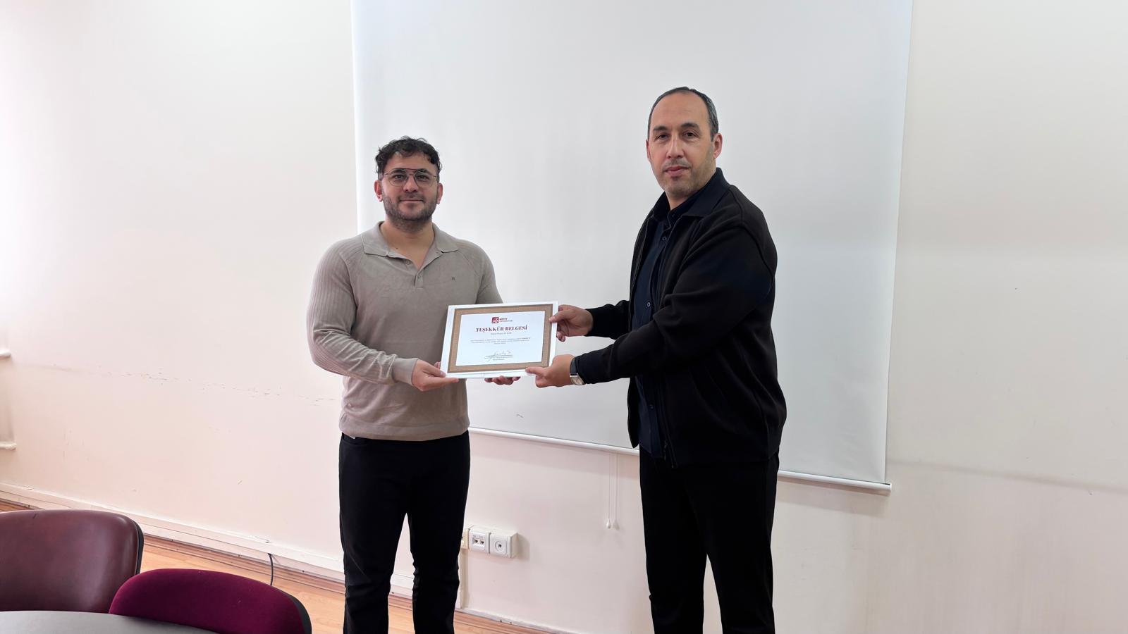 Bölümümüz Öğretim Üyelerinden Dr. Öğr. Üyesi Orçun Avşar İçin Veda ve Teşekkür Töreni Düzenlendi