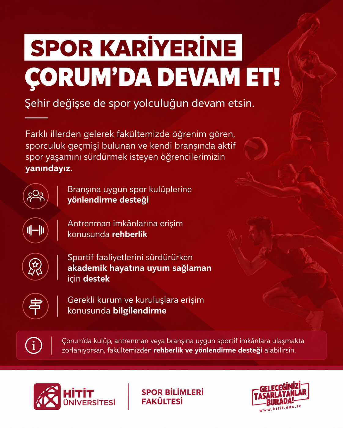 Spor Kariyerine Çorum'da Devam Etmek İsteyen Öğrencilerimizin Dikkatine