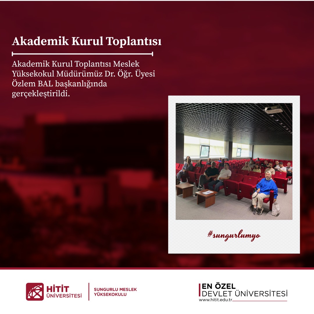 Sungurlu MYO’da Yeni Akademik Dönem Öncesi Akademik Kurul Toplantısı Gerçekleştirildi